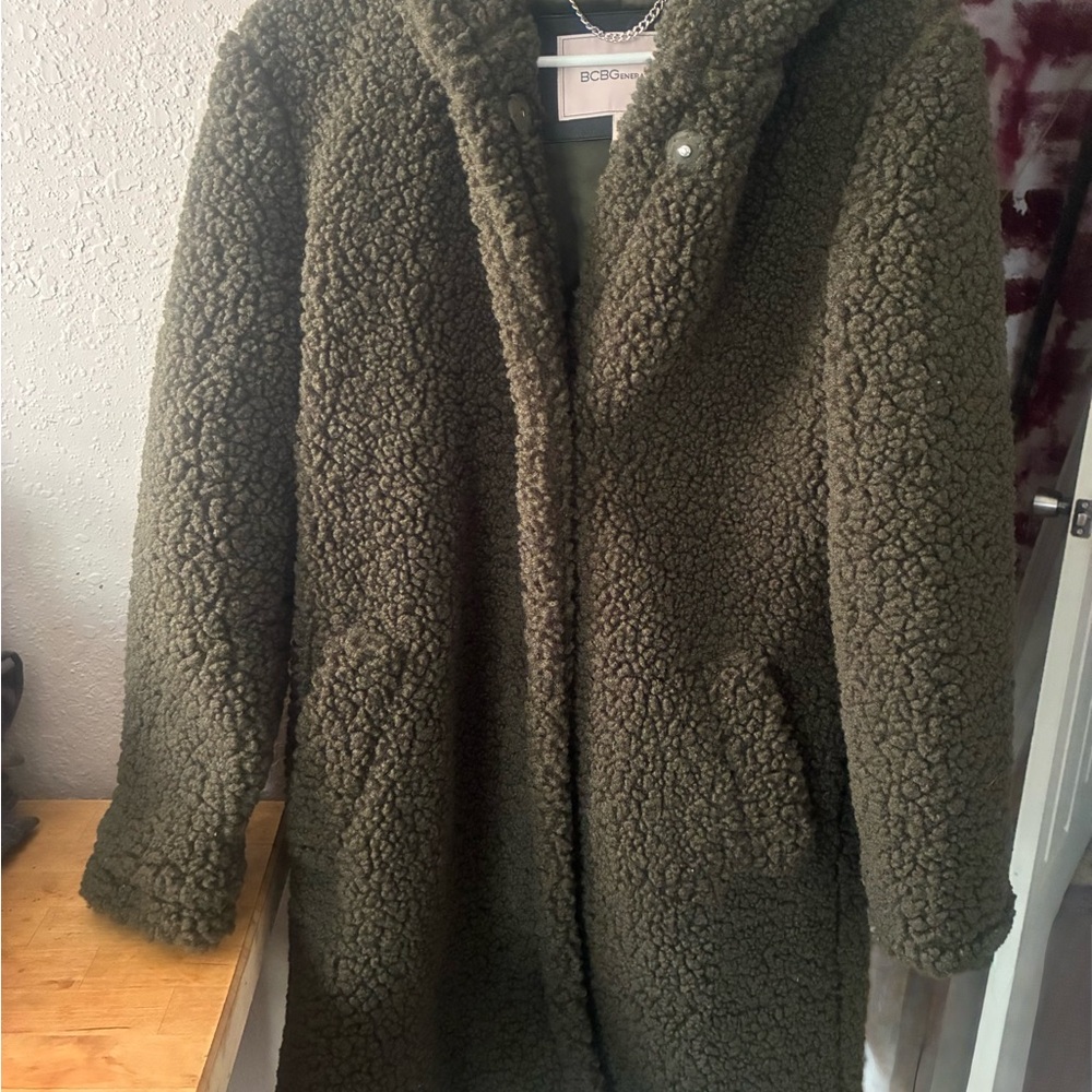 Bcbgeneration Forest Green Teddy Jacket - image 1